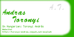 andras toronyi business card